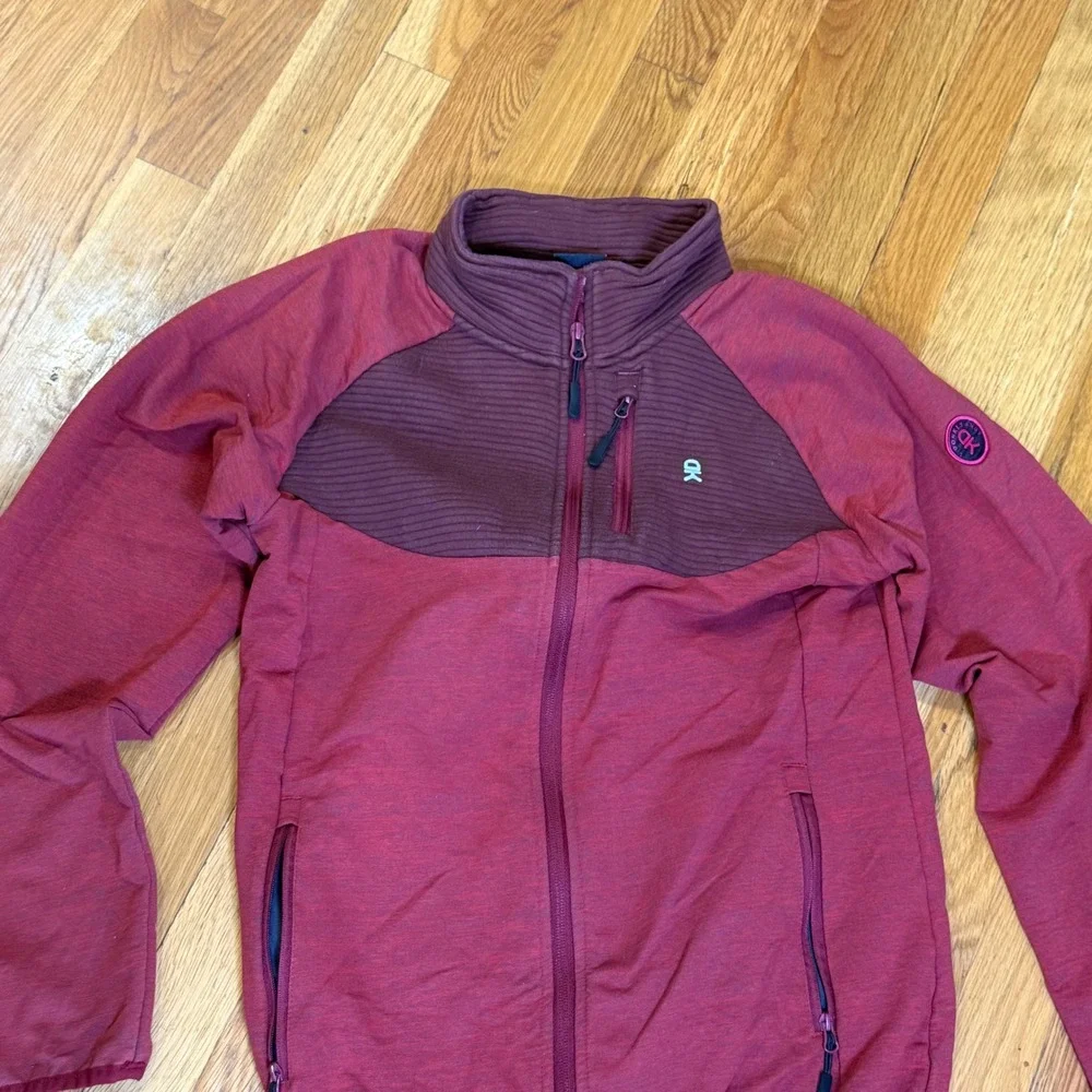 L Donkey Andy Full Zip Performance Jacket‎ Red Stretch Athletic